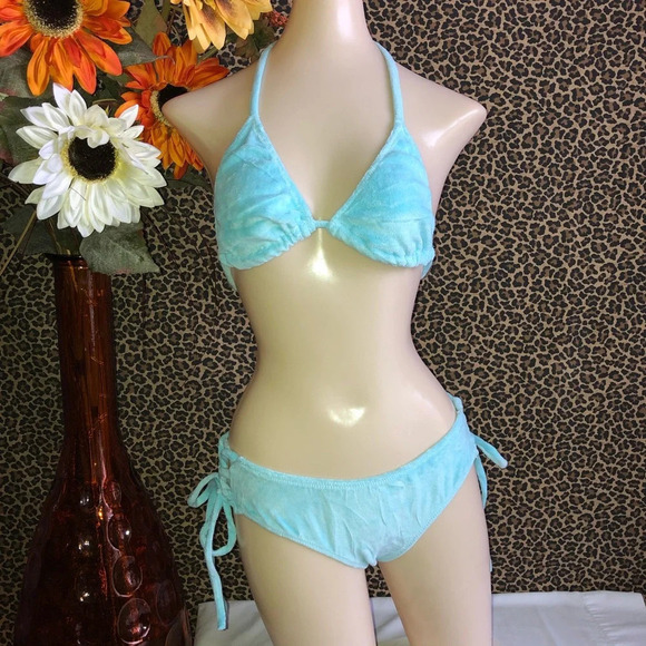 🦋B2G1🦋LEG AVENUE 2Pc Terry Cloth Bikini SMALL/MEDIUM NWT - Picture 1 of 9